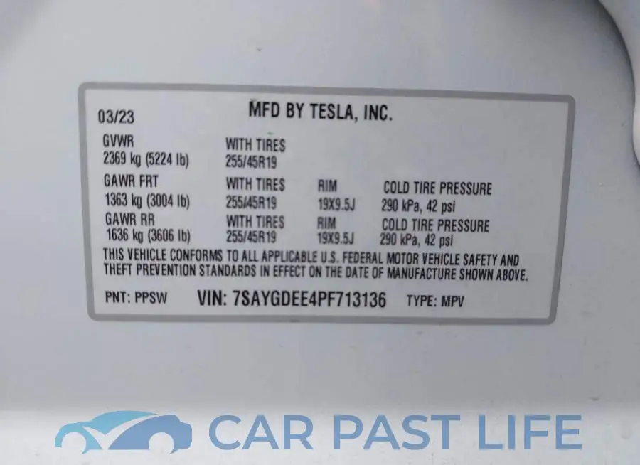 7SAYGDEE4PF713136# 9
