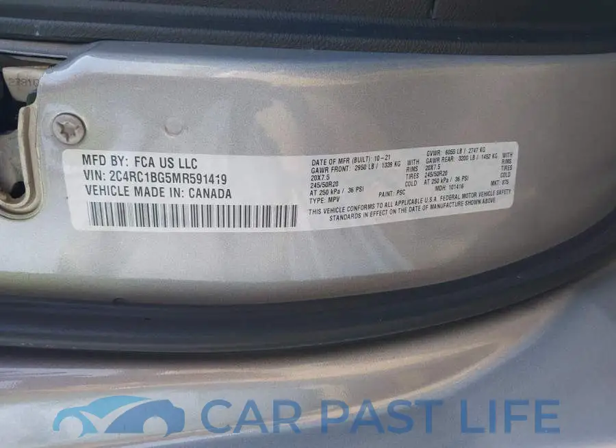 2C4RC1BG5MR591419# 9