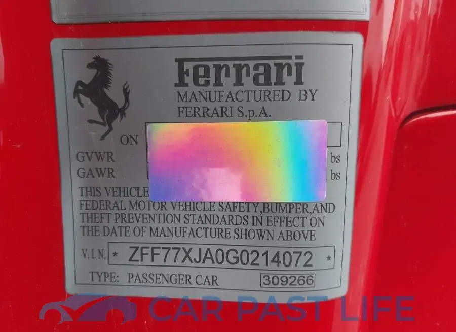 ZFF77XJA0G0214072# 9