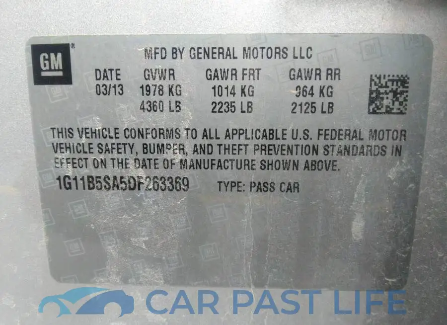 1G11B5SA5DF263369# 9