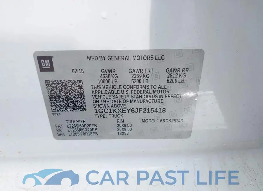 1GC1KXEY6JF215418# 9