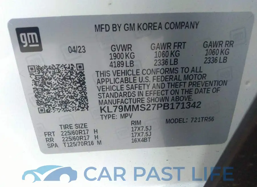 KL79MMS27PB171342# 9