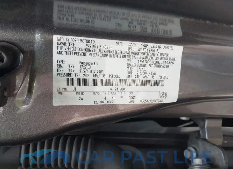 1FADP3K20EL359826# 9