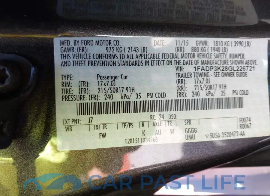 1FADP3K28GL226721# 9