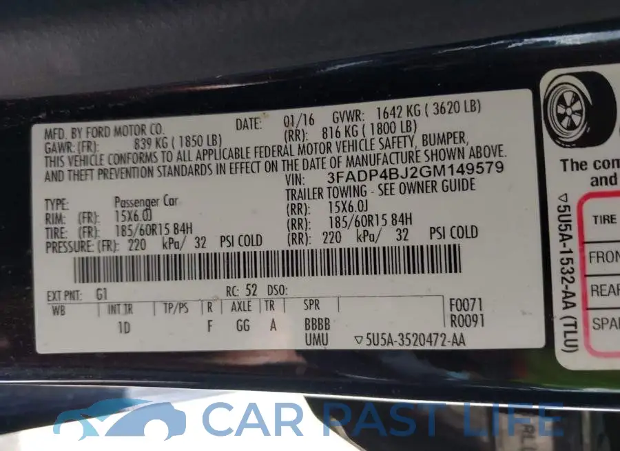 3FADP4BJ2GM149579# 9