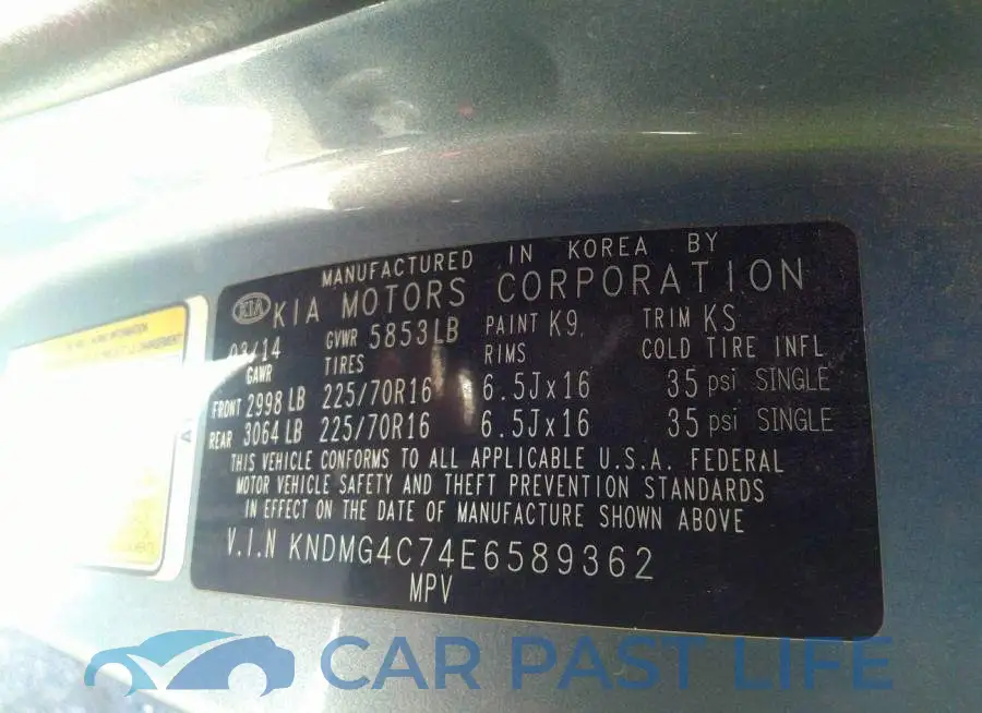 KNDMG4C74E6589362# 9