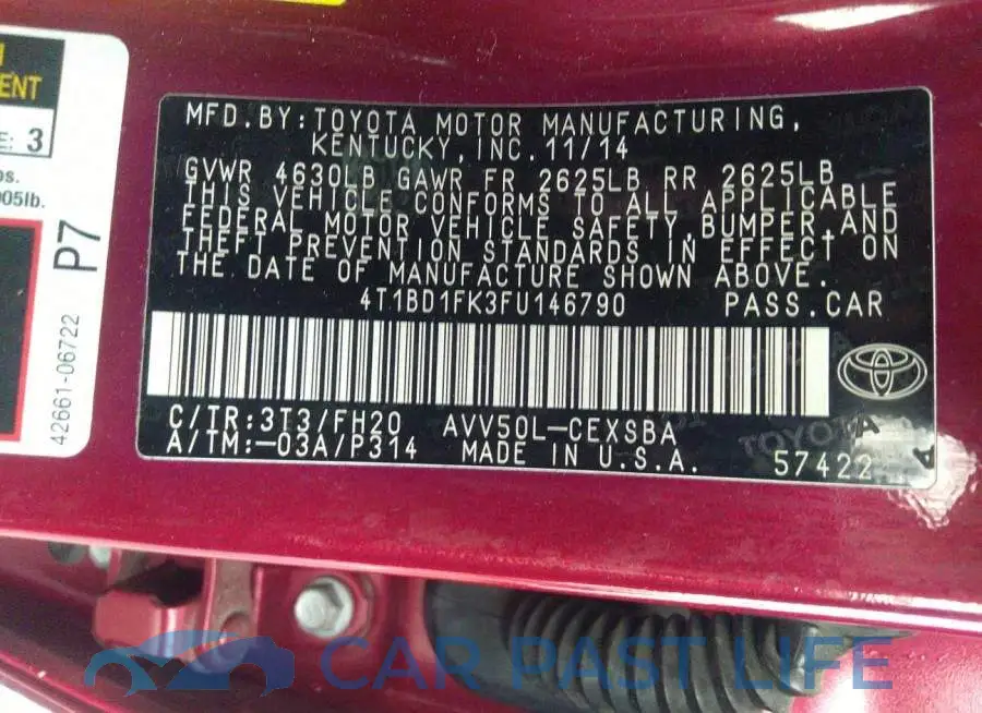 4T1BD1FK3FU146790# 9
