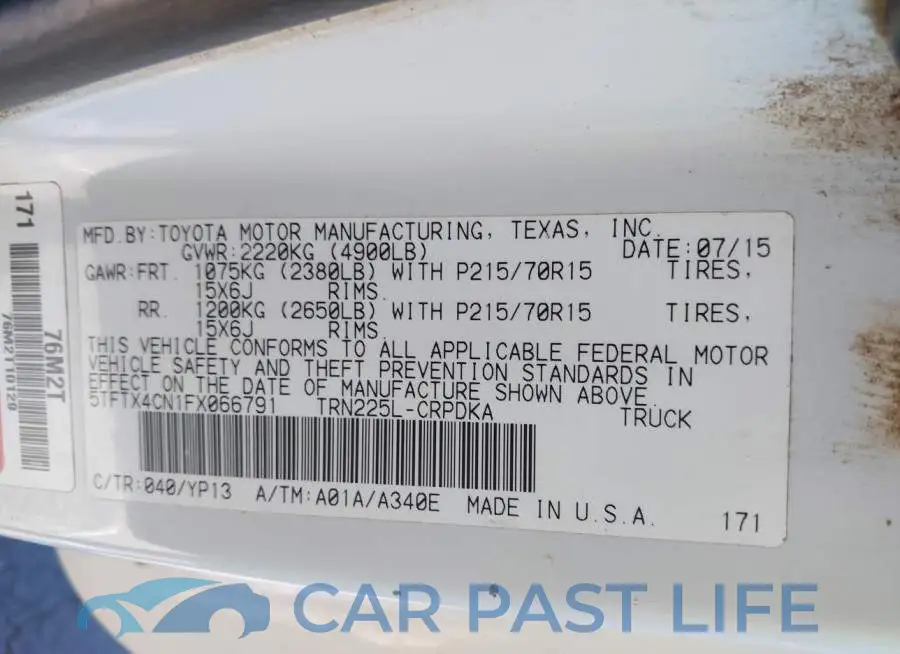 5TFTX4CN1FX066791# 9