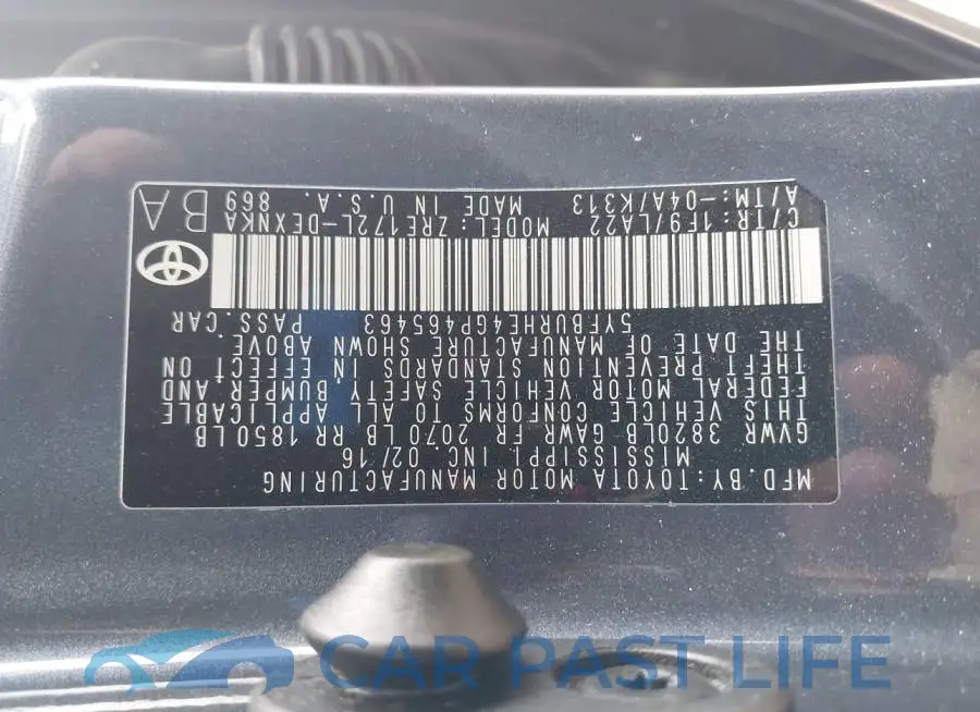 5YFBURHE4GP465463# 9