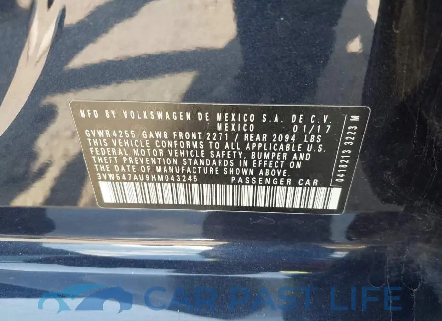 3VW547AU9HM043245# 9