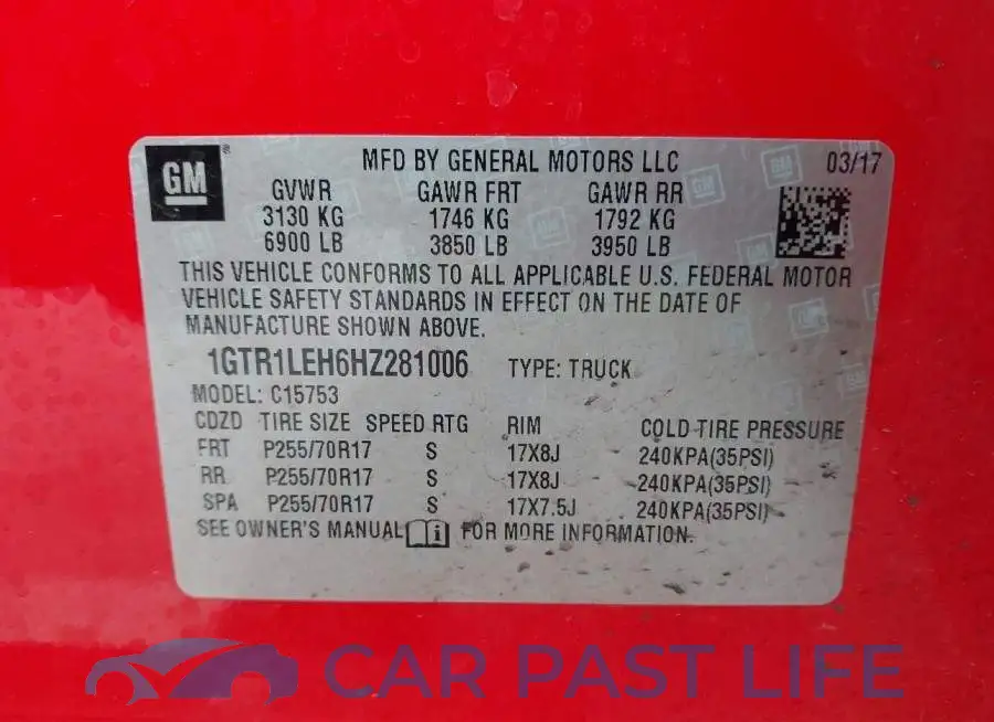 1GTR1LEH6HZ281006# 9