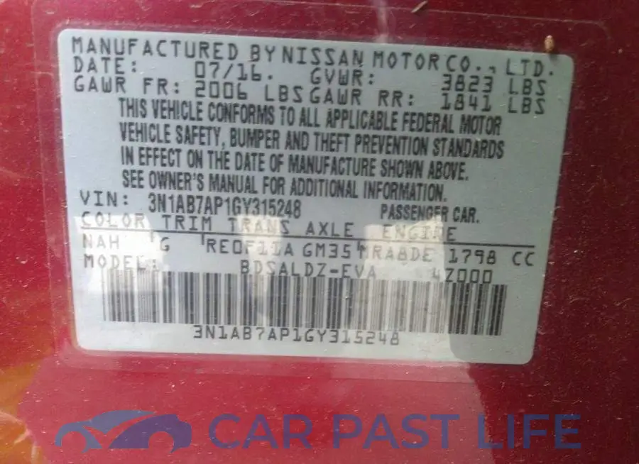 3N1AB7AP1GY315248# 9