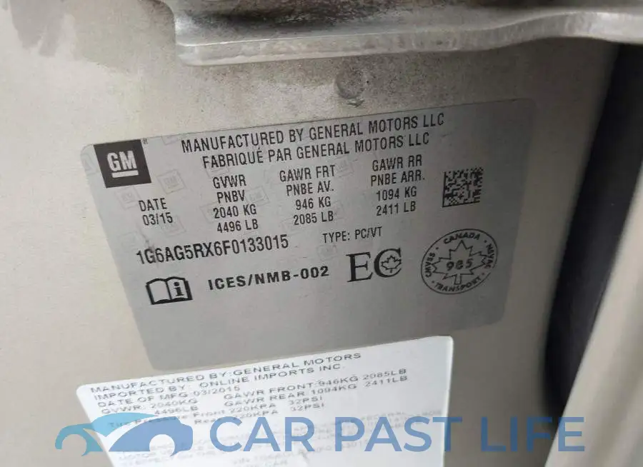 1G6AG5RX6F0133015# 9
