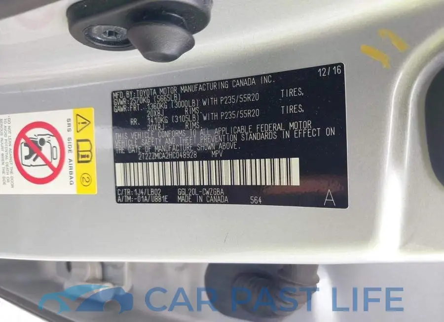 2T2ZZMCA2HC048928# 9