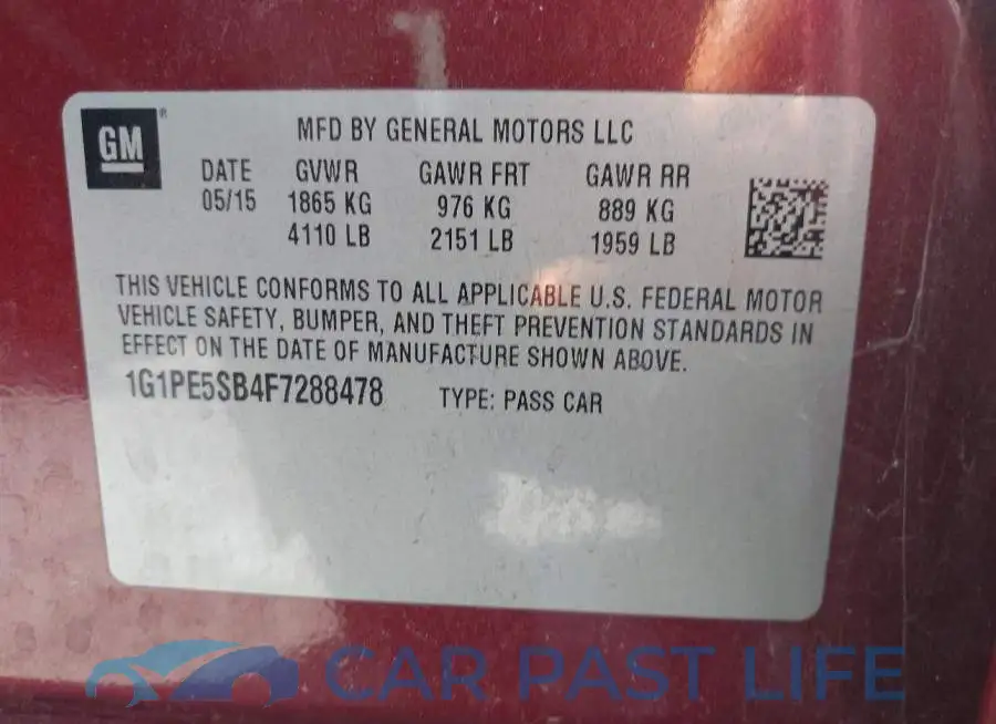1G1PE5SB4F7288478# 9