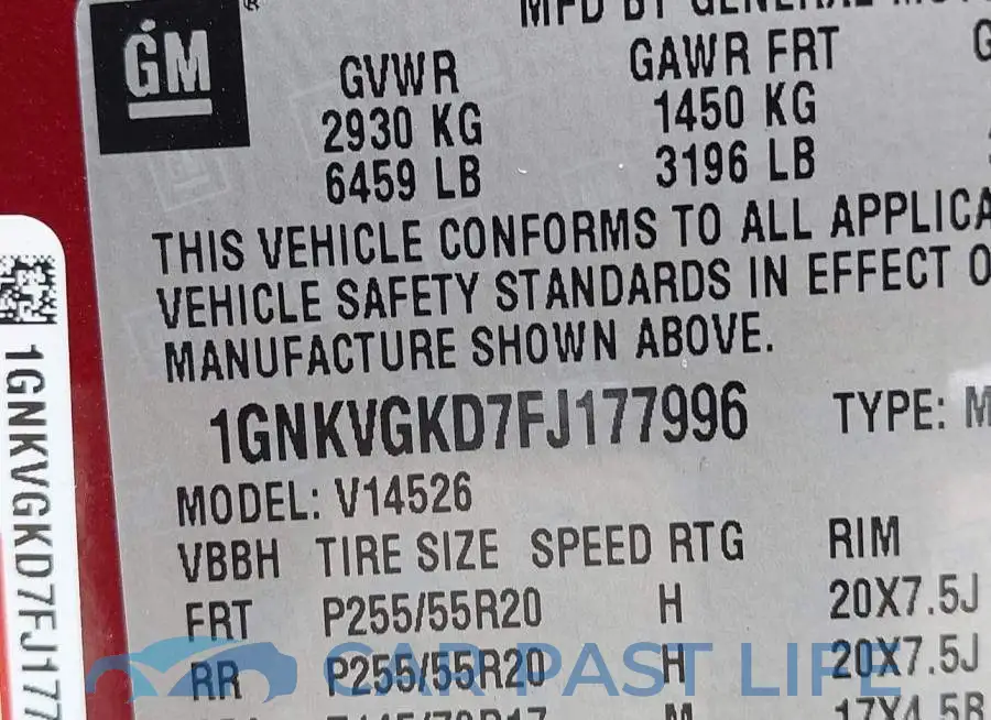 1GNKVGKD7FJ177996# 9