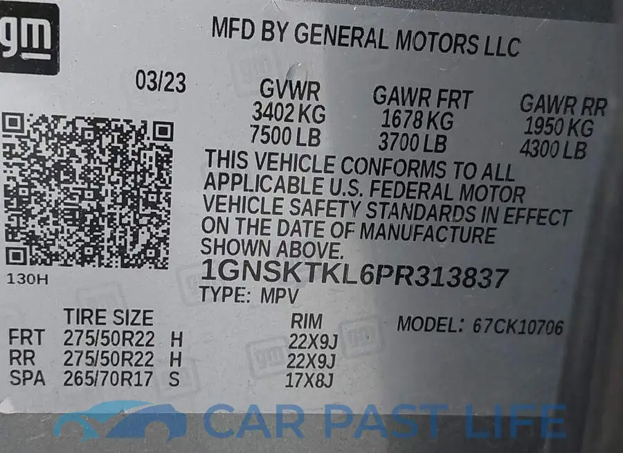1GNSKTKL6PR313837# 9