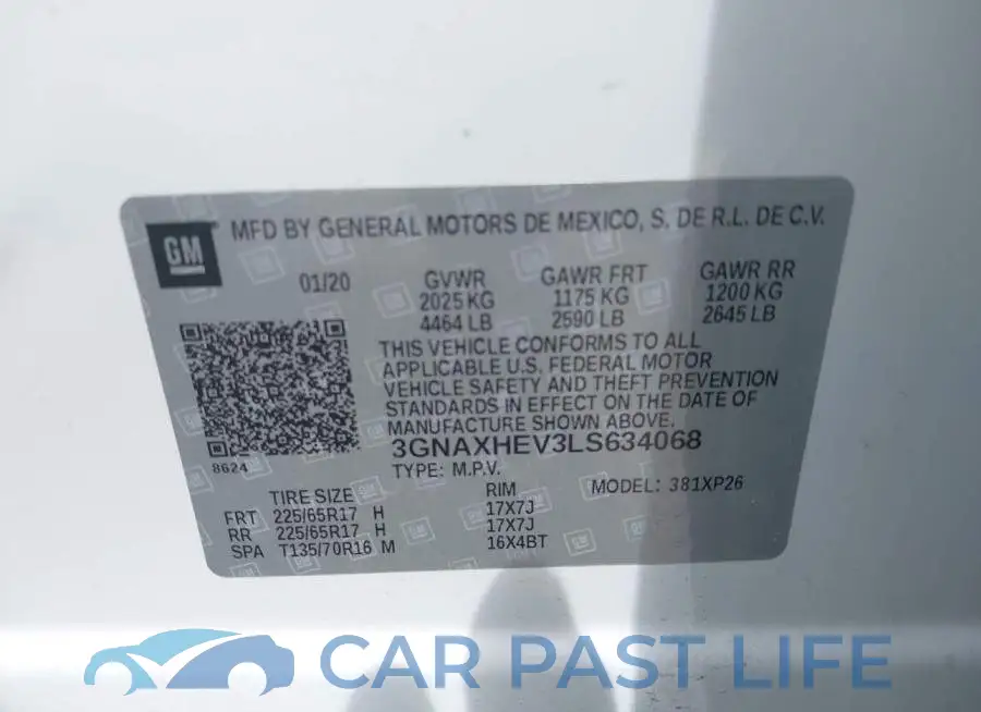 3GNAXHEV3LS634068# 9