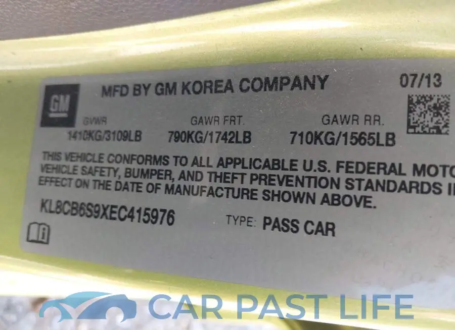 KL8CB6S9XEC415976# 9
