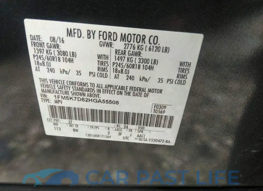 1FM5K7D82HGA55508# 9
