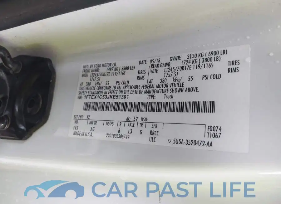 1FTEX1C53JKE51301# 9