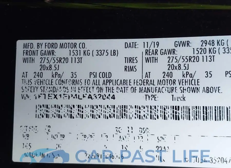 1FTEX1EP4LFA32044# 9