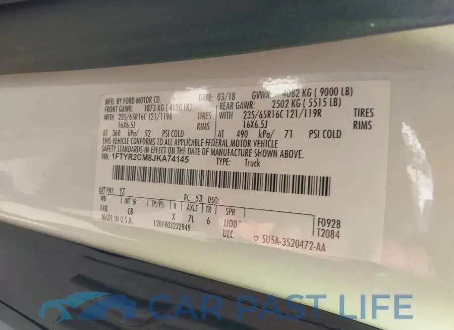 1FTYR2CM8JKA74145# 9