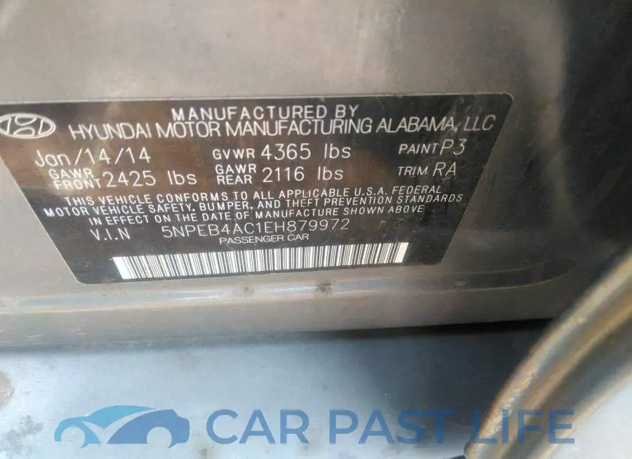 5NPEB4AC1EH879972# 9