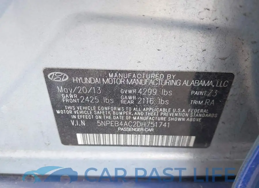 5NPEB4AC2DH751741# 9