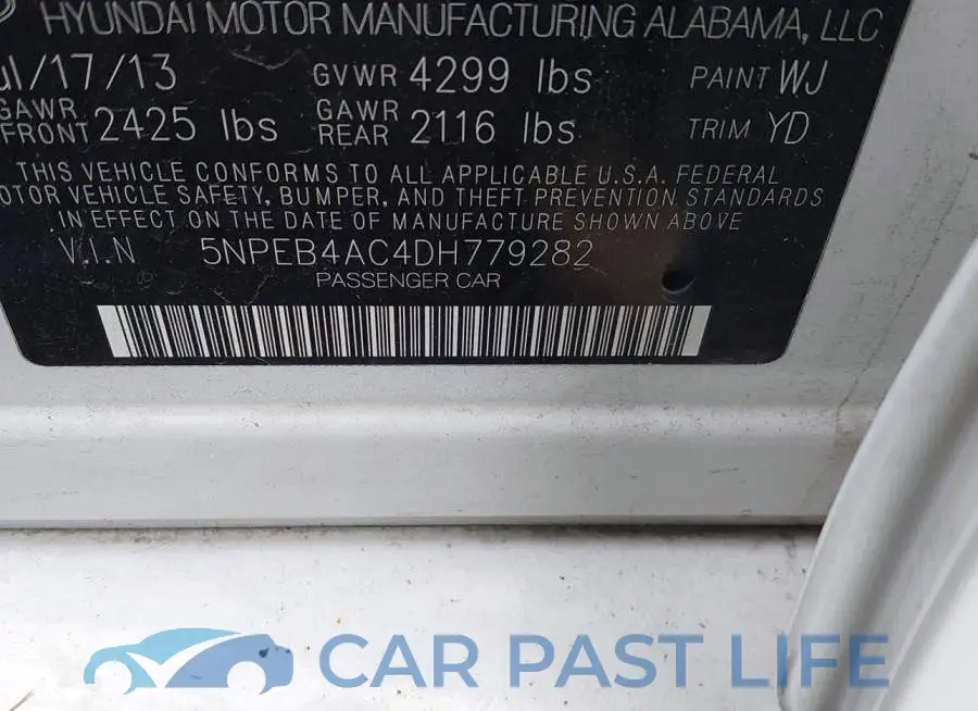 5NPEB4AC4DH779282# 9