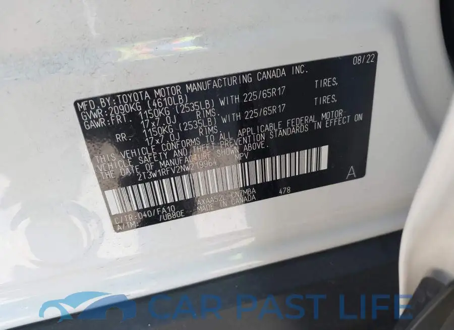 2T3W1RFV2NW219964# 9