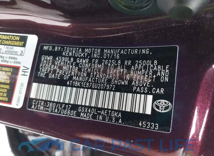 4T1BK1EB7GU207972# 9