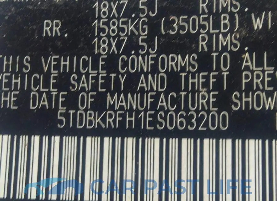 5TDBKRFH1ES063200# 9