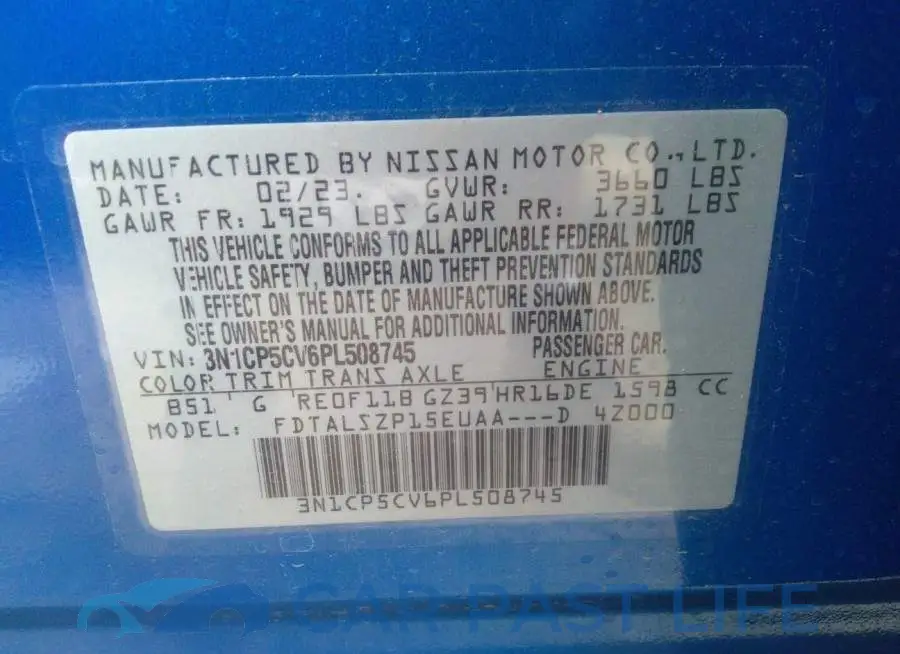 3N1CP5CV6PL508745# 9