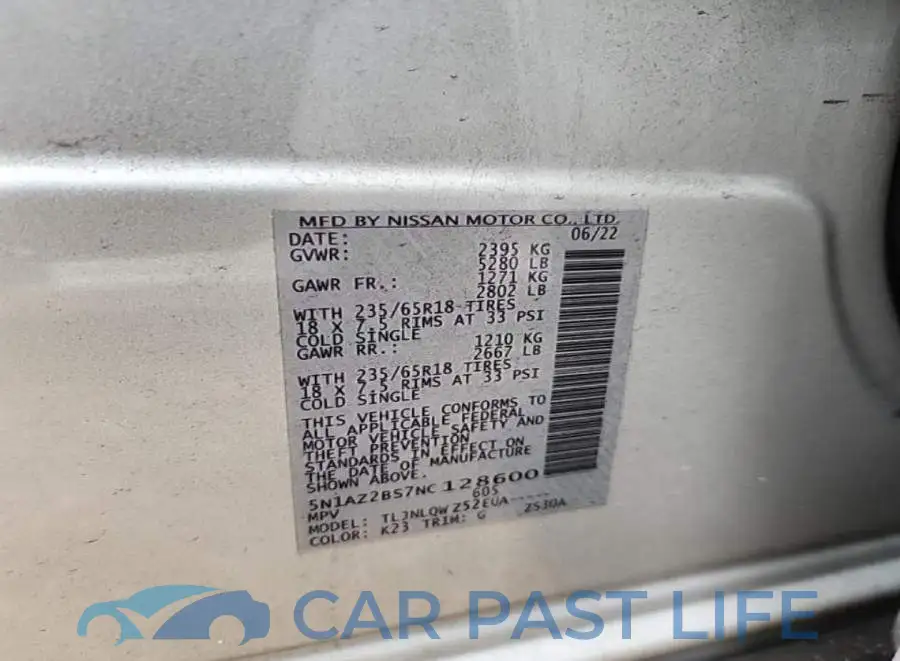 5N1AZ2BS7NC128600# 8