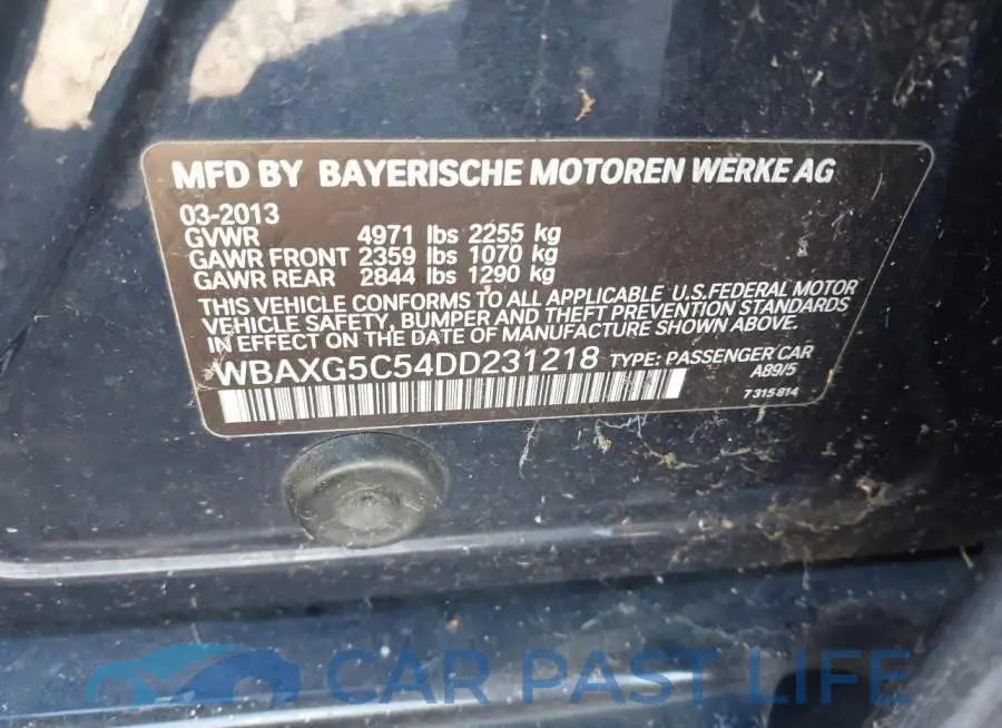 WBAXG5C54DD231218# 9