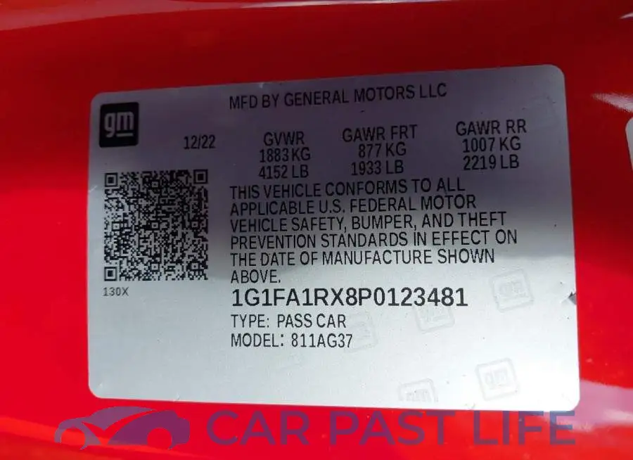 1G1FA1RX8P0123481# 9
