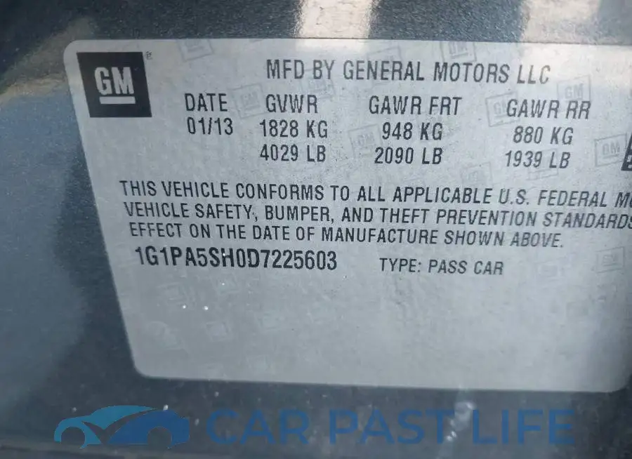 1G1PA5SH0D7225603# 9