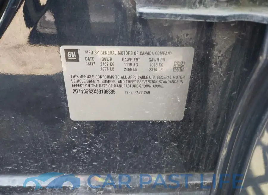2G1105S3XJ9105895# 9