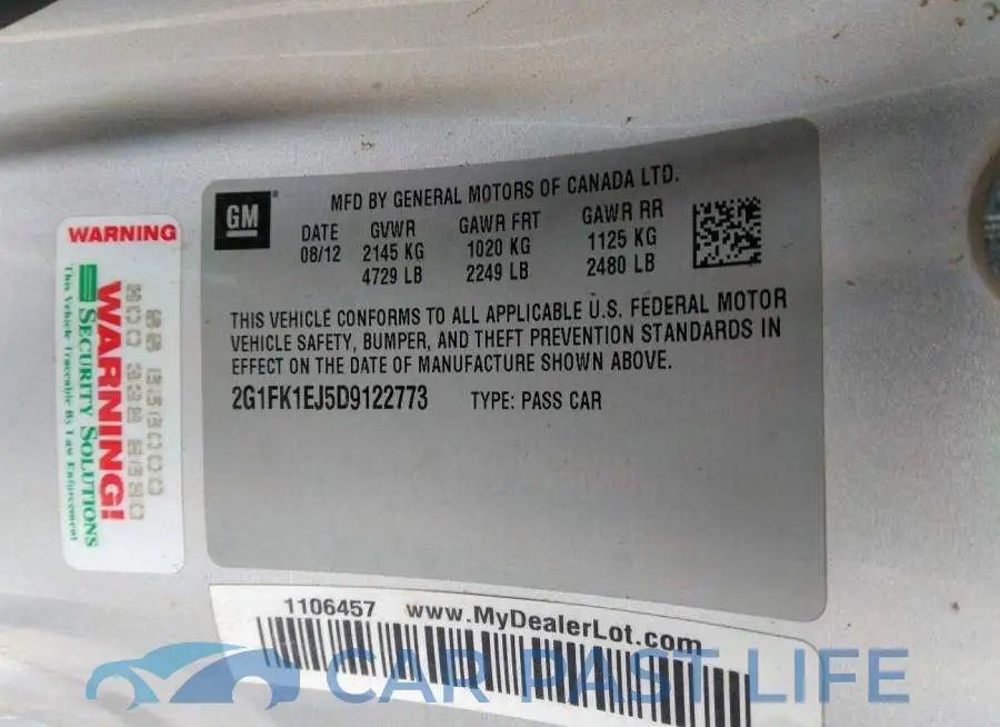 2G1FK1EJ5D9122773# 9