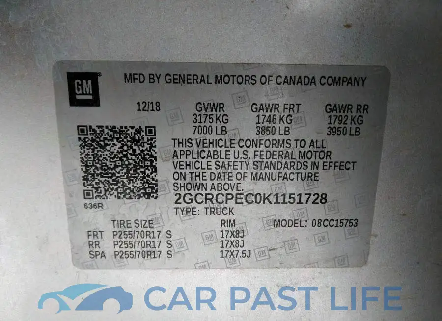 2GCRCPEC0K1151728# 9