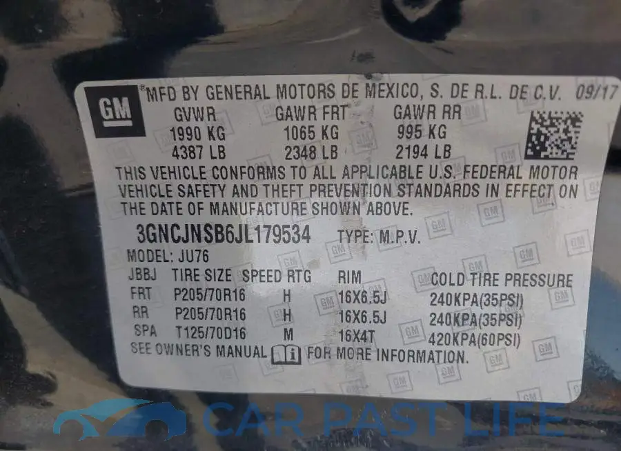 3GNCJNSB6JL179534# 9