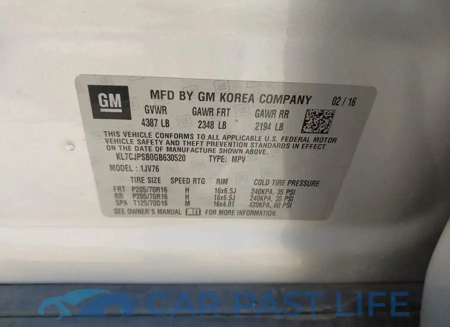 KL7CJPSB0GB630520# 9