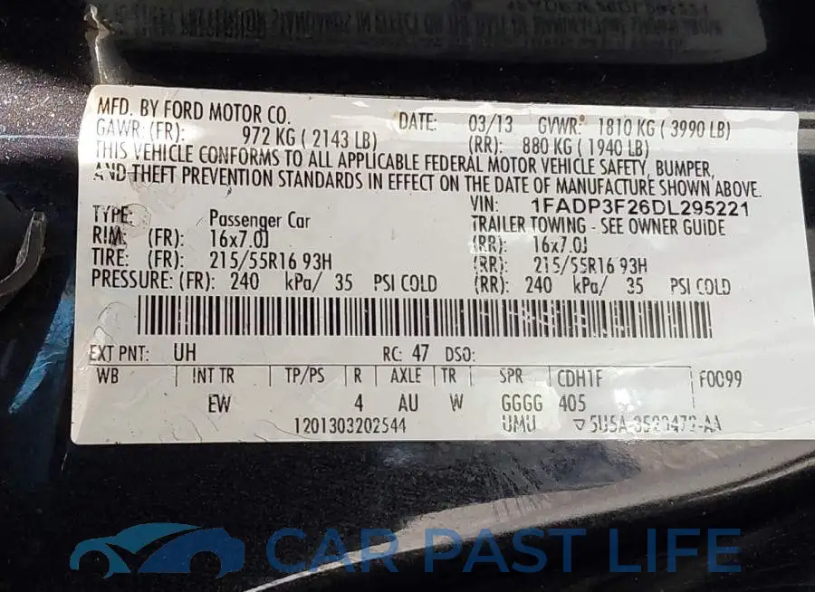 1FADP3F26DL295221# 9