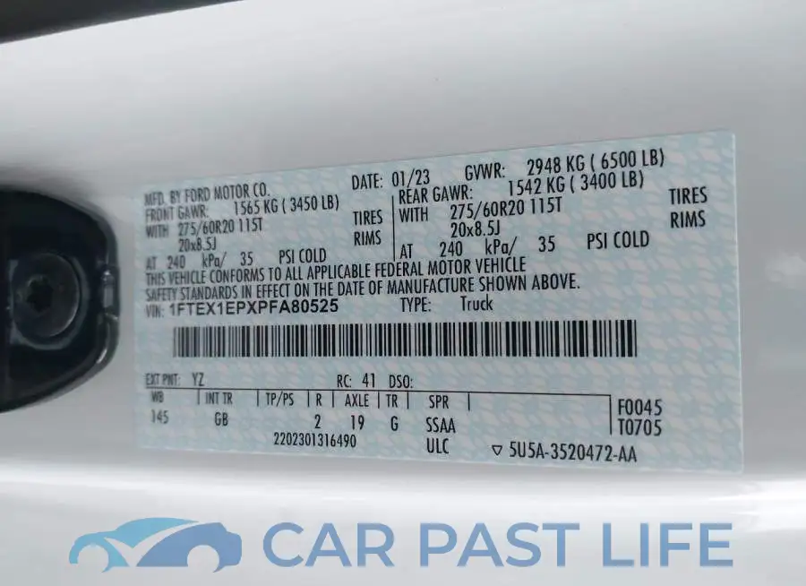 1FTEX1EPXPFA80525# 9