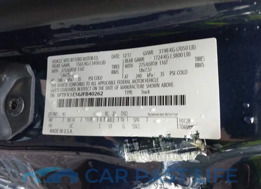 1FTFX1E56JFB40262# 9