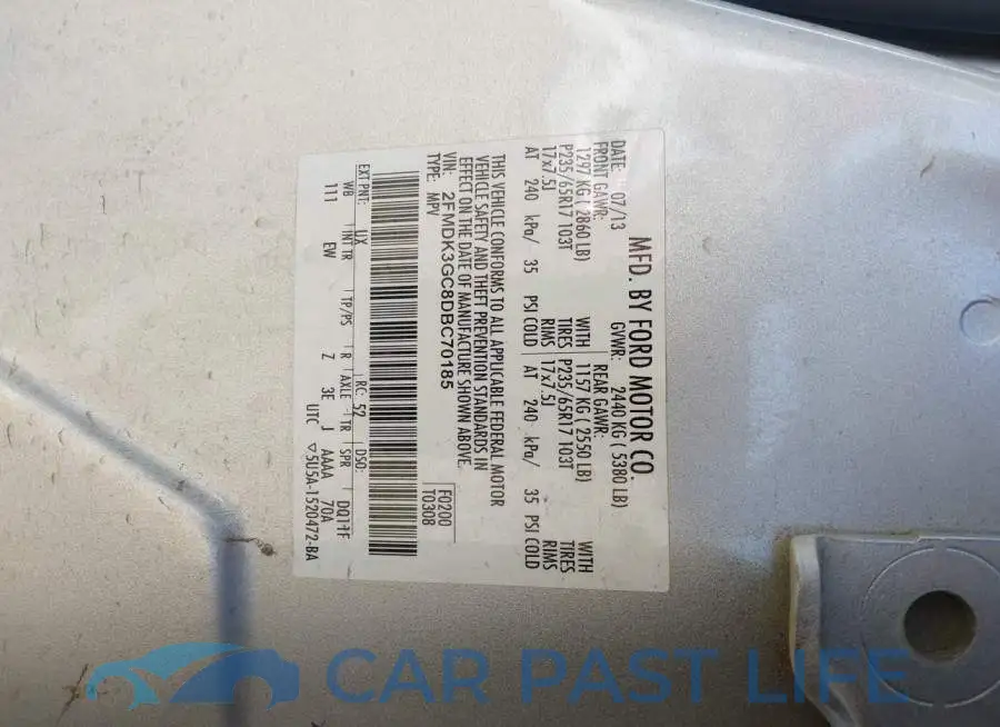 2FMDK3GC8DBC70185# 9