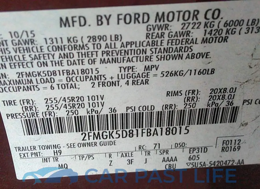 2FMGK5D81FBA18015# 9