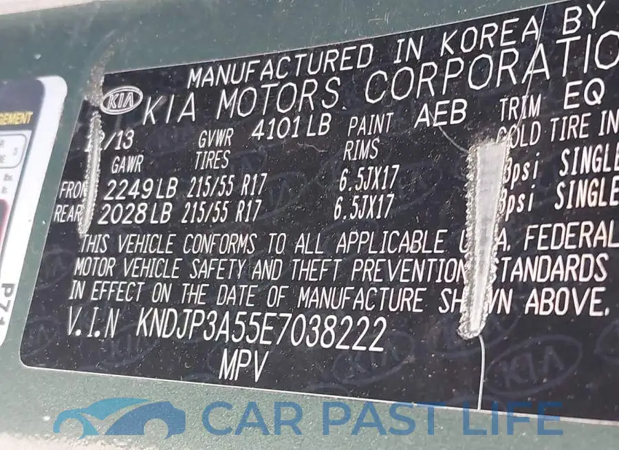KNDJP3A55E7038222# 9