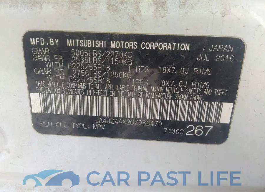 JA4JZ4AX2GZ063470# 9